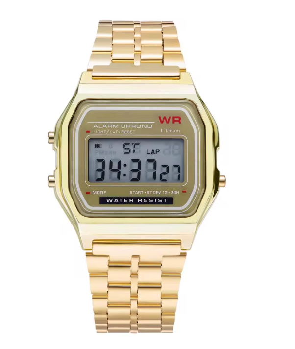 F91W Non-Waterproof Steel Band Watch For Women, Men, Business Clock, Multi-Functional LED Digital Sports Watch, Electronic Clock