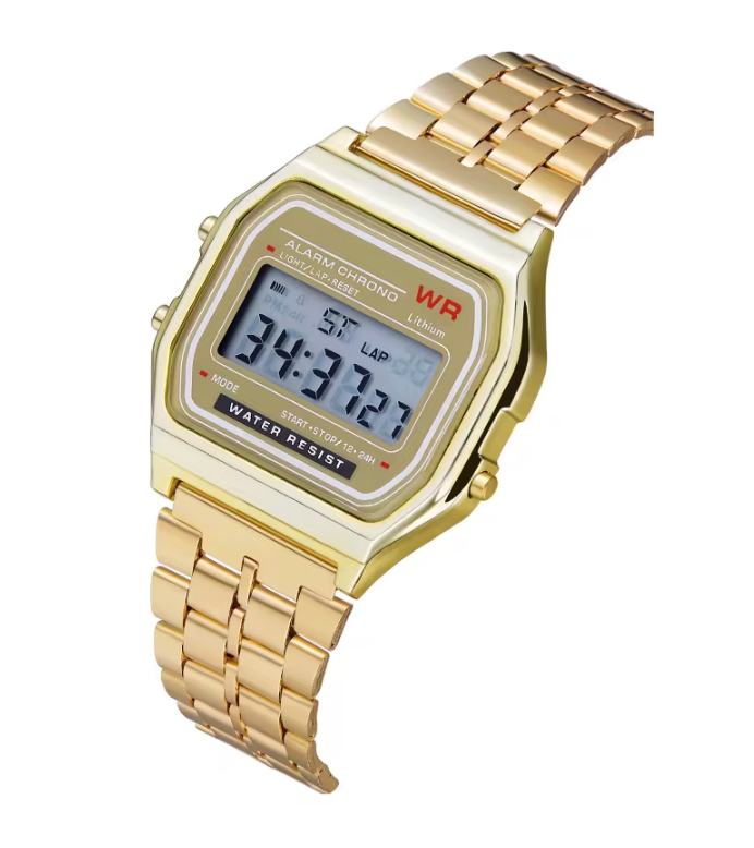 F91W Non-Waterproof Steel Band Watch For Women, Men, Business Clock, Multi-Functional LED Digital Sports Watch, Electronic Clock