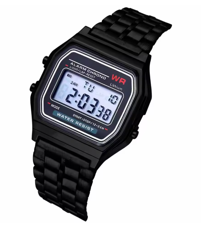 F91W Non-Waterproof Steel Band Watch For Women, Men, Business Clock, Multi-Functional LED Digital Sports Watch, Electronic Clock