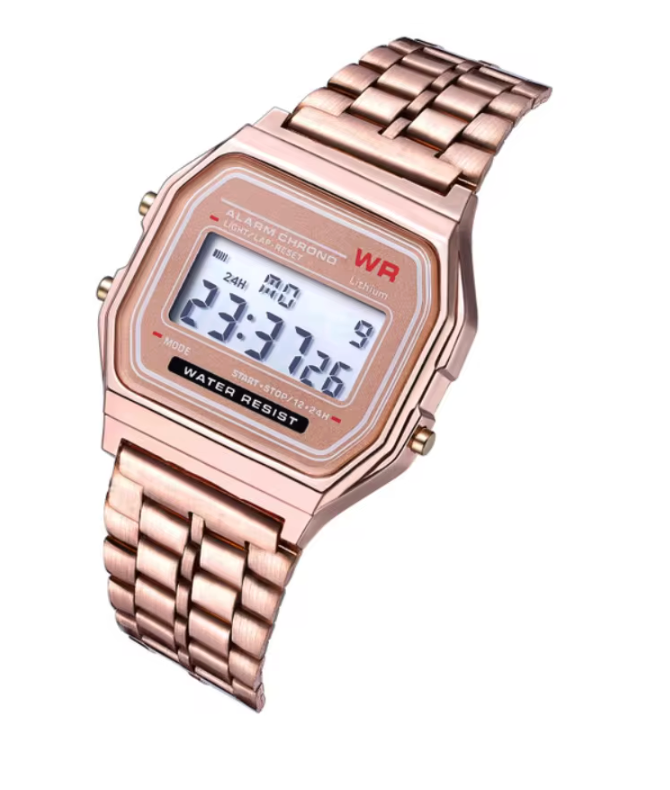 F91W Non-Waterproof Steel Band Watch For Women, Men, Business Clock, Multi-Functional LED Digital Sports Watch, Electronic Clock