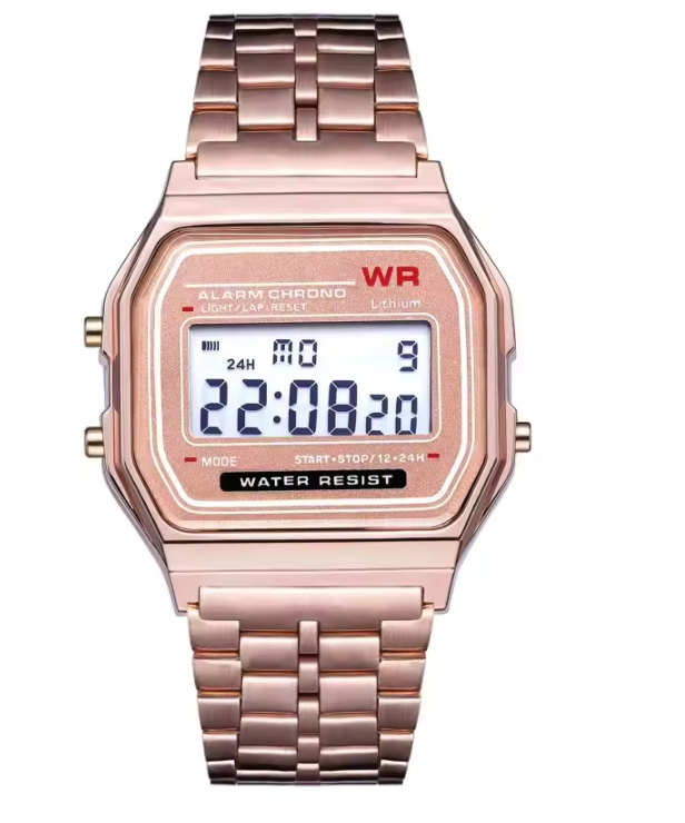 F91W Non-Waterproof Steel Band Watch For Women, Men, Business Clock, Multi-Functional LED Digital Sports Watch, Electronic Clock