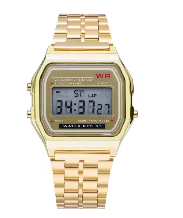 F91W Non-Waterproof Steel Band Watch For Women, Men, Business Clock, Multi-Functional LED Digital Sports Watch, Electronic Clock