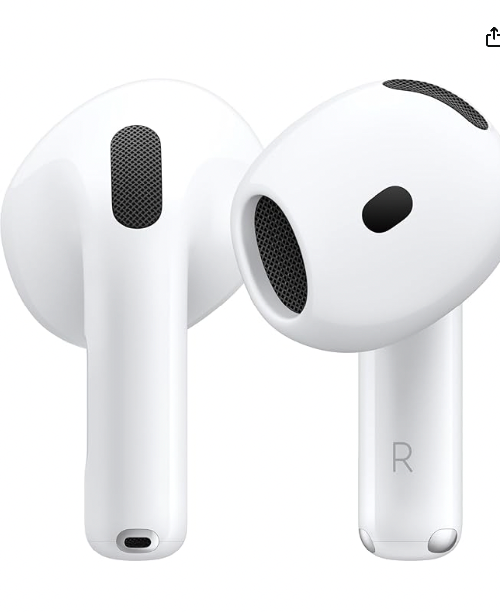 Apple AirPods 4 Wireless Earbuds, Bluetooth Headphones, Personalized Spatial Audio, Sweat and Water Resistant, USB-C Charging Case, H2 Chip, Up to 30 Hours of Battery Life, Effortless Setup for iPhone